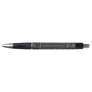 Bolígrafo Pizarra negra simplemente floral personalizada