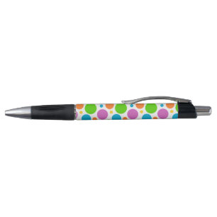 Bolígrafo Pluma colorida del patrón Polkadot