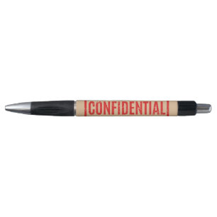 Bolígrafo Pluma confidencial estampada