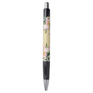 Bolígrafo Pluma de encargo de los Peonies - pluma de goma