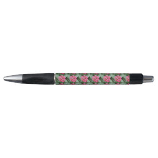 Bolígrafo Pluma de flores tropicales rosa brillante