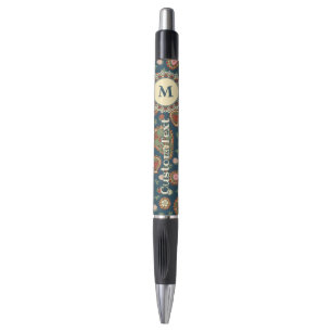 Bolígrafo Pluma de patrón de fresa Paisley