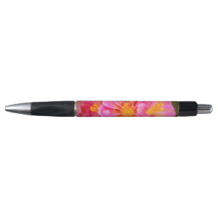 Bolígrafo Pluma floral rosa bonito