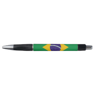 Bolígrafo Pluma Patriótica con bandera de Brasil
