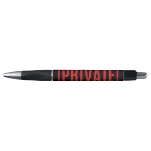 Bolígrafo Pluma privada estampada negra