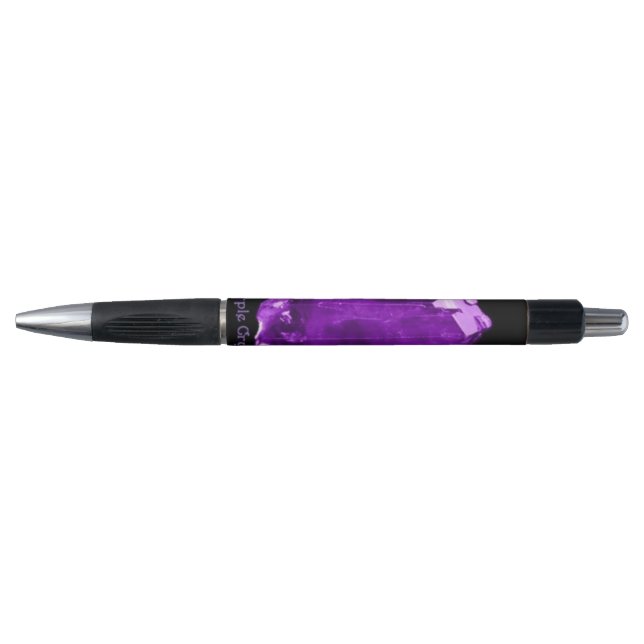 Bolígrafo Pluma Purple Crystal Grip (Anverso)