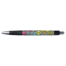 Pluma Retro Vintage monogramada Colorida Teacher P
