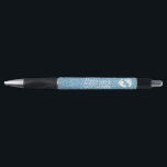 Bolígrafo Plumas azules personalizadas de Baby Shower - pies<br><div class="desc">El purpurina azul personalizó las plumas de Baby Shower - grandes para cualquier ocasión</div>