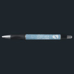 Bolígrafo Plumas azules personalizadas de Baby Shower - pies<br><div class="desc">El purpurina azul personalizó las plumas de Baby Shower - grandes para cualquier ocasión</div>