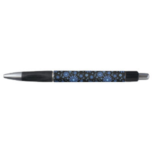 Bolígrafo Poder Floral Azul y Negro Floral Retro