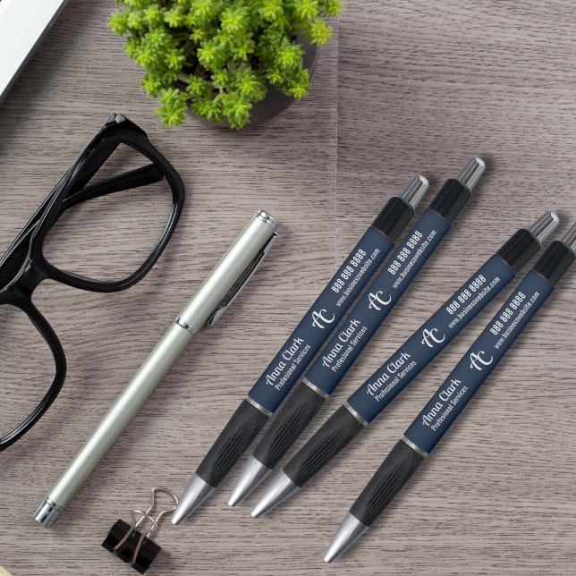 Bolígrafo Profesional 2 letras Monograma Marina Azul textura (Subido por el creador)