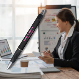 Bolígrafo Profesional Simple Moderno Neon Rosa Negro