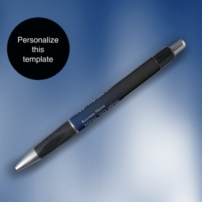Bolígrafo Promocional Empresarial Moderno con Gradiente Azul (Add your name and custom text to this modern blue gradient profession promotional pen.
)
