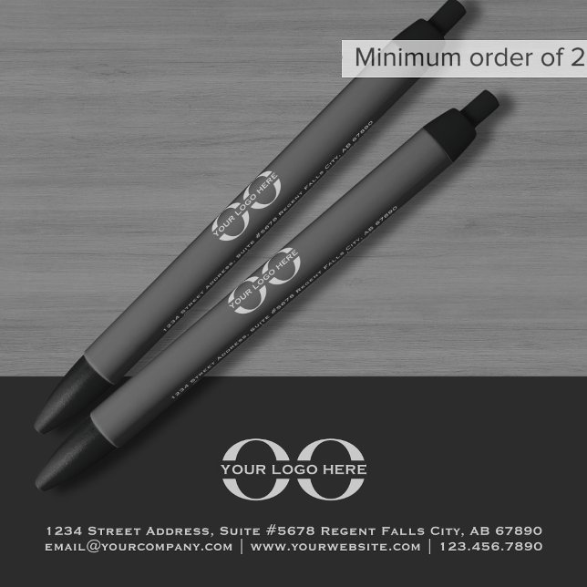 Bolígrafo promocional gris personalizado con logot (Subido por el creador)