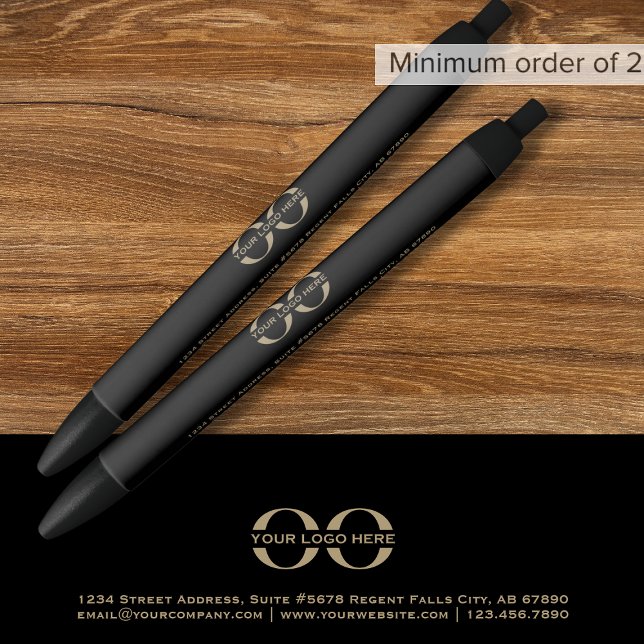 Bolígrafo promocional negro personalizado con logo (Subido por el creador)