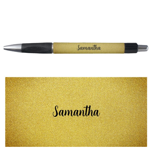 Bolígrafo Purpurina de oro de nombre personalizado (Personalized Name Gold Glitter Pen)