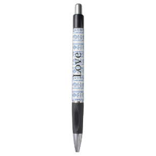 Bolígrafo Rayas Azules Rústicas Italianas de Sicilia