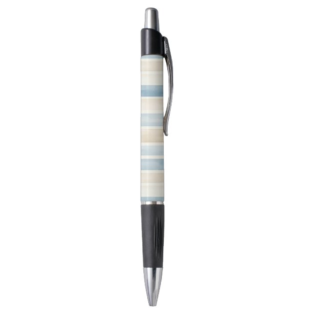 Bolígrafo Rayas de Crema Azul de Playa   (Parte inferior (Vertical))