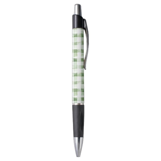 Bolígrafo Rayas de Cuadro Escocés Verde Blanco (Parte inferior (Vertical))