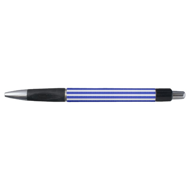 Bolígrafo Rayas Frías Azules Geométricas  (Anverso)