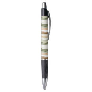 Bolígrafo Rayas Marrones Crema Verde Beige
