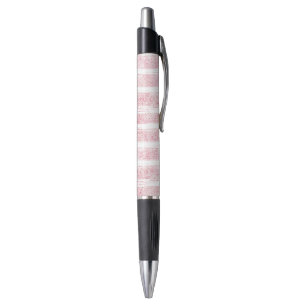 Bolígrafo Rayas Rosadas Glamurosas
