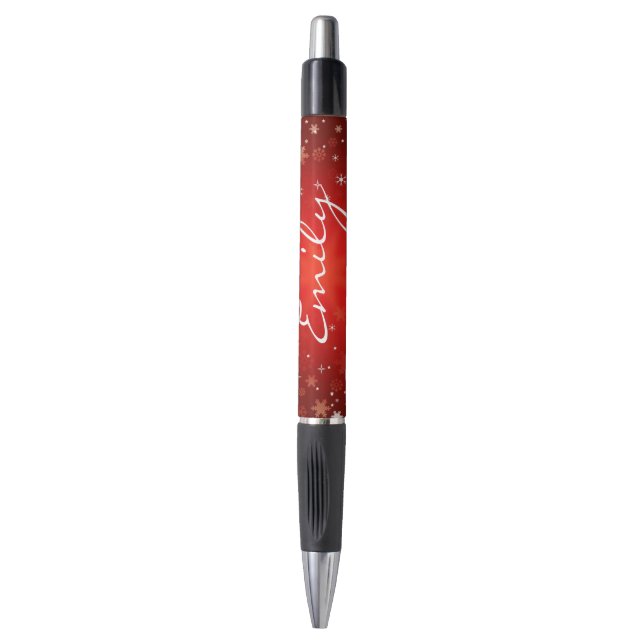 Bolígrafo Red Gold Silver Black Personalizado (Frente vertical)