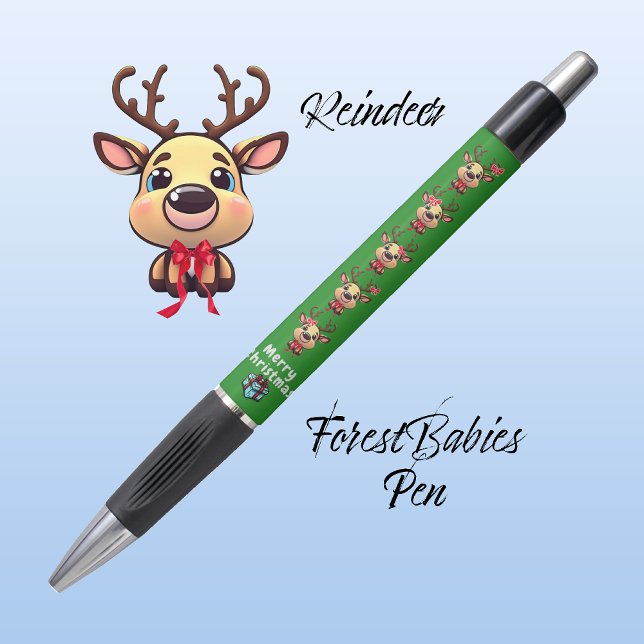 Bolígrafo Resto, lindo, gracioso ciervo de Navidad con Antle (Subido por el creador)