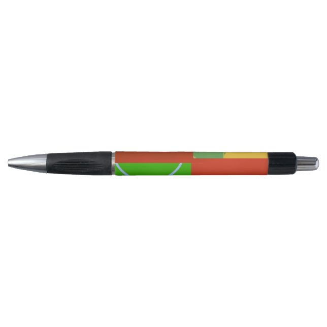 Bolígrafo Rojo Verde Geométrico Navideño  (Anverso)