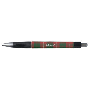 Bolígrafo Rojo Verde Plaid Rústico Elegante Tartán Personali