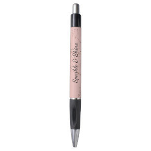 Bolígrafo Rosa Brillante Rubor Rosa Dorado Brillo Destello