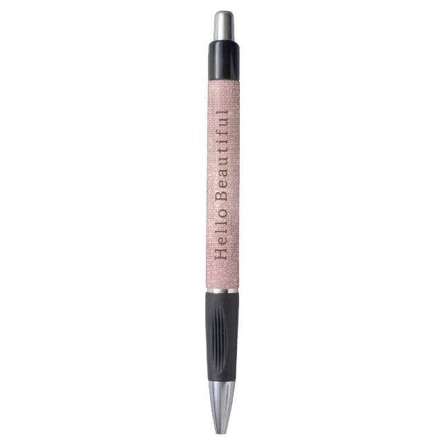 Bolígrafo Rosa espumoso Gold Glam Brown Purpurina (Frente vertical)