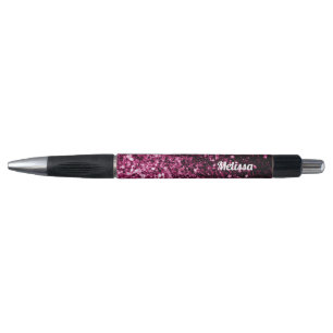 Bolígrafo Rosa oscuro falso brillo brilla Personaliza