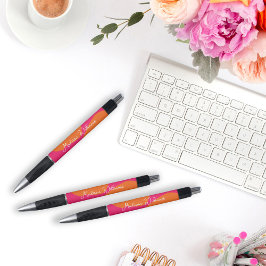 Bolígrafo Rosa y naranja abstracto brillante y audaz