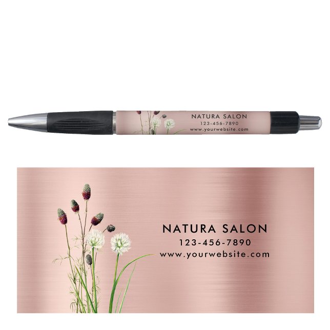 Bolígrafo Salón de flores silvestres Rosa de oro promocional (Wildflowers Salon Business Promotional Rose Gold Pen)