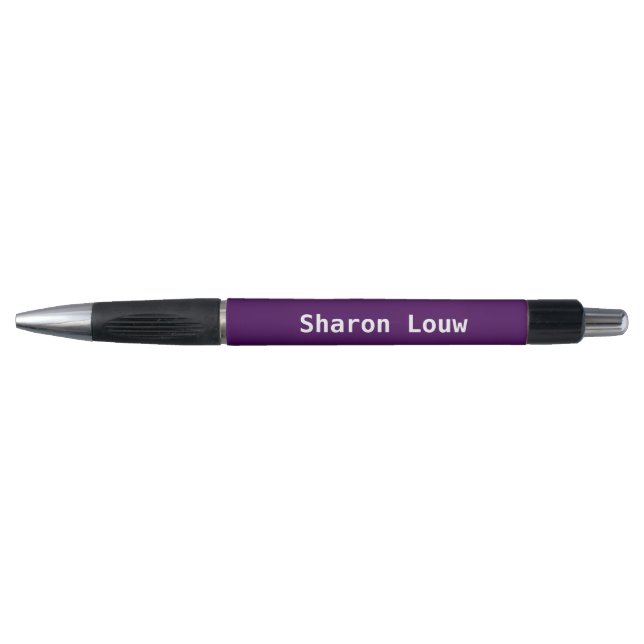 Bolígrafo Simple morado y blanco (Anverso)