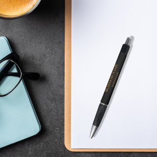 Bolígrafo Sitio web de nombres de empresas de oro negro