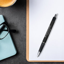 Bolígrafo Sitio web de nombres de negocios blancos negros