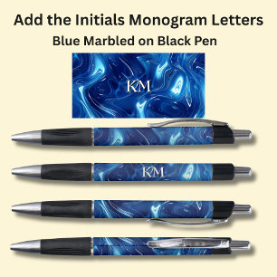 Bolígrafo Su Monograma Azul Marcado