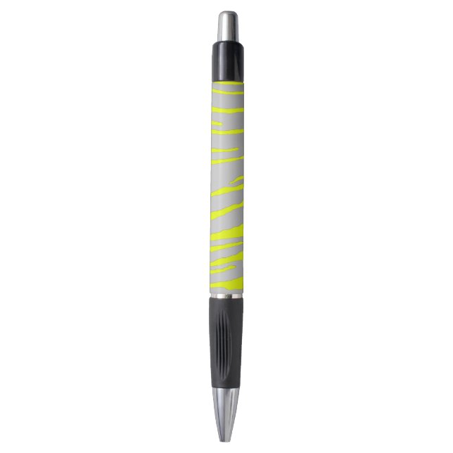 Bolígrafo Tigre de plata tiras amarillo (Frente vertical)