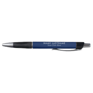 Bolígrafo Título de nombre elegante azul marino simple moder