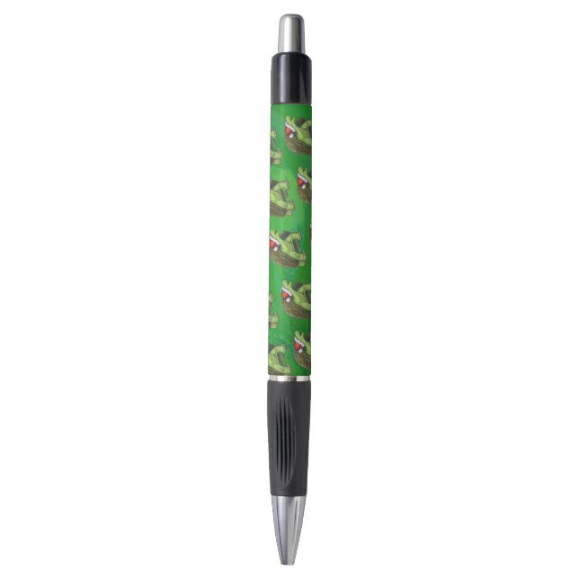 Bolígrafo Tortuga en Santa Hat en Green (Frente vertical)