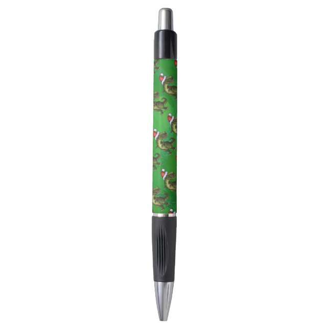 Bolígrafo TRex en Santa Hat en Green (Frente vertical)