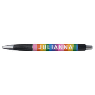 Bolígrafo Unas tiras de arcoiris coloridas y cortas personal
