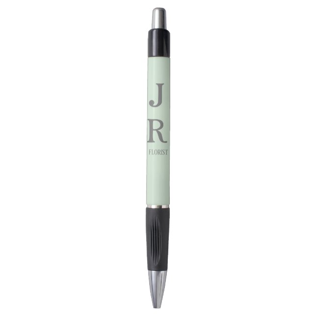 Bolígrafo Verde menta minimalista (Frente vertical)