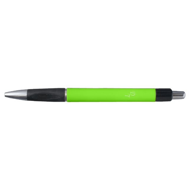 Bolígrafo verde neón sólido - sus monogramas   (Anverso)