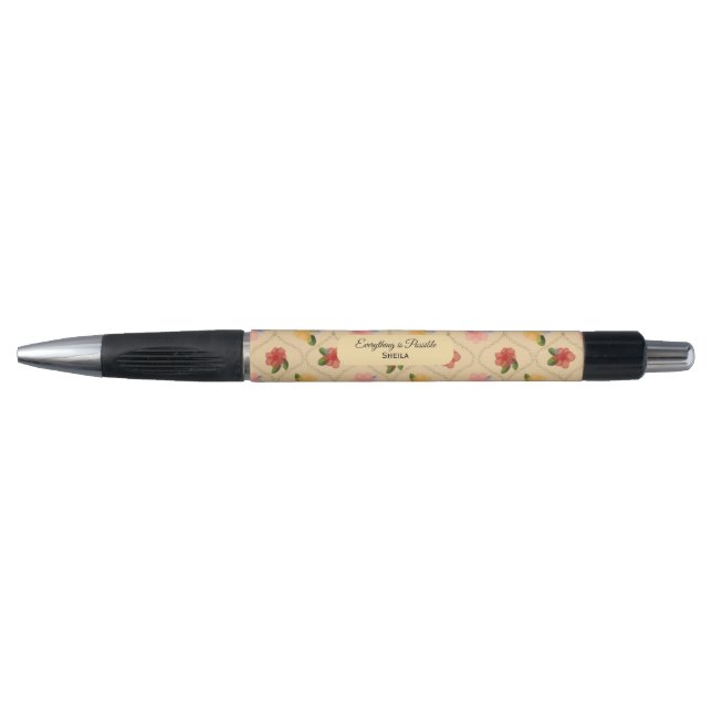 Bolígrafo Vintage floral watercolour diamond pen (Anverso)