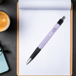 Bolígrafo Violet nombre de monograma de lavanda en letra scr