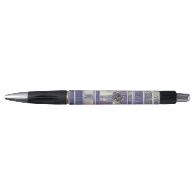 Bolígrafo violetas en tarro lunar (Anverso)