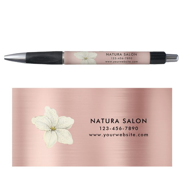 Bolígrafo White Lily Salon Business Promotion Rosa Gold (Subido por el creador)